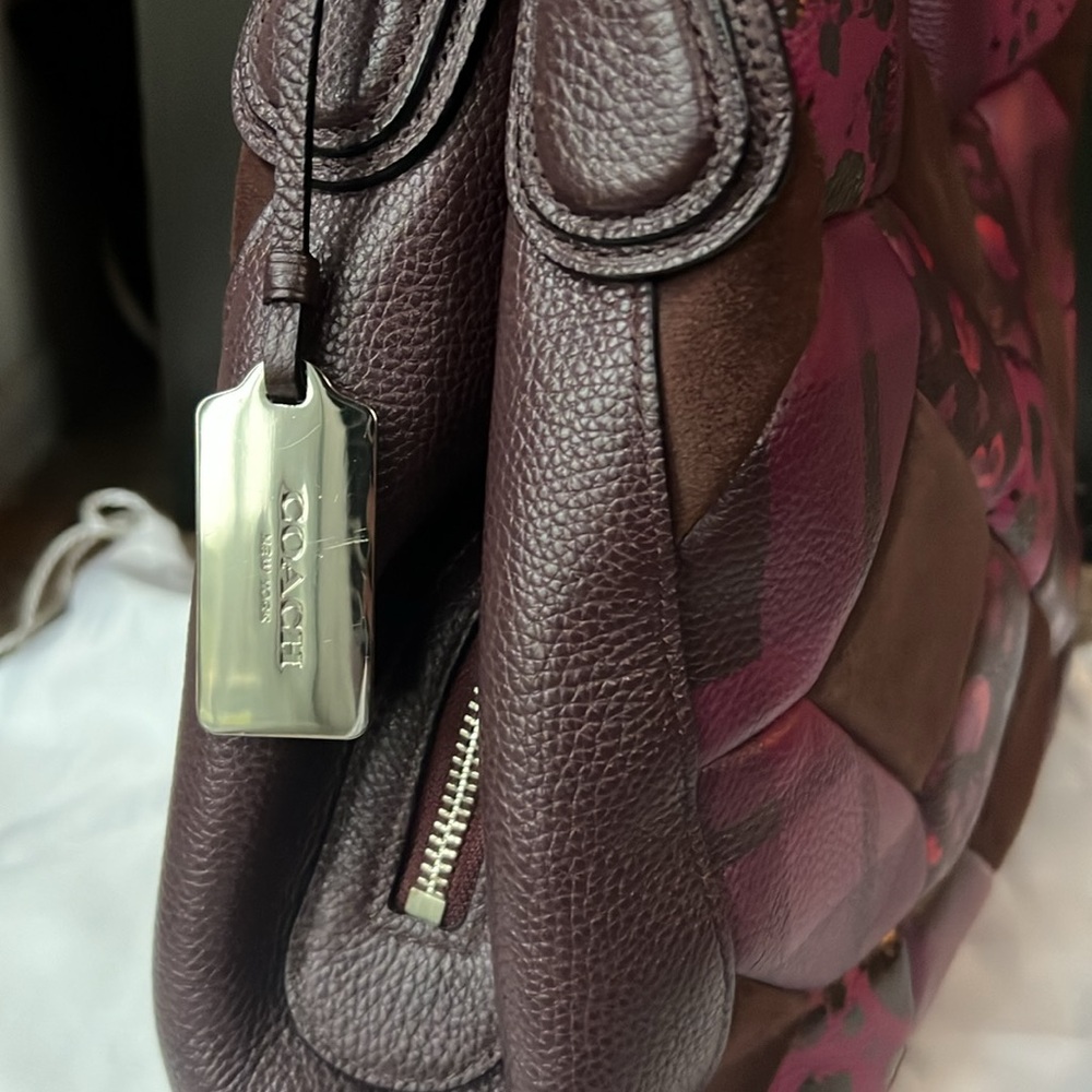 Coach Patchwork Hobo Bag in Plum and Brown - Picture 4 of 12